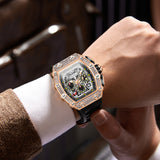 2022 New Luxury Men's Watch ONOLA Unique Fashion Diamond Inlaid Design Automatic Mechanical Waterproof Tape Watch Men