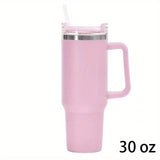 1pc Reusable Vacuum Tumbler With Straw 30oz/40oz - Double Layer Stainless Steel Insulated Drinking Cup, Car Handy