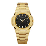 PINTIME Man Watch Waterproof Stainless Steel Quartz Wristwatch Nautilus Scrub Male Business Clock Calendar Relogios Masculino