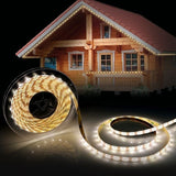 Flexible Free Cut Lawn Street SMD 2835 LED Strip Light Solar Powered Smart Patio Easy Install Outdoor Waterproof Garden Decor