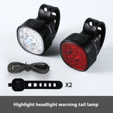 ESLNF Cycg Taillight Headlight Bicycle Lights Bike Safety Warning Light LED USB Rechargeable Waterproof