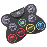 Roll Up Practice Pedal Controller Pad - Digital Kit USB with Drum Sticks, Touch Sensitivity for Beginners Practicing