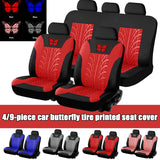 Butterfly 3D Print Universal Cover Set Front Rear Seat interior covers breath air mesh Car seat protection Accessories