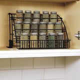 Metal 3-Tier Pull Down Spice Rack - Retractable Capacity Shelf Organizer for Cabinet A