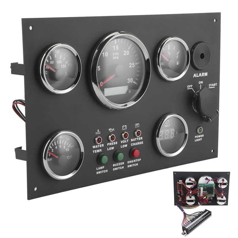 12V 24V Gauge Cluster Oil Pressure Level Water Temperature Voltage Dis mickcara
