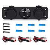 DIY Marine Toggle Switch Waterproof 12V-24V VoltMeter Dual Usb Charger Cigarette Lighter for RV Car Boat Trailer Truck Yacht SUV