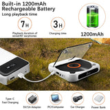 BT5.1 Portable Music Player FM Radio Desktop CD Runner with Dustproof Cover LED Display 6 Modes A-B Repeat Timer