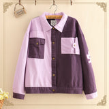 Loose-fitting color-matching coat