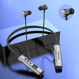 Bluetooth 5.1 Hanging Neck Sports Wireless Headset Earphone Binaural Running Music Earplug With LED Display Support TF Card