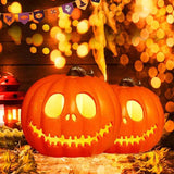 Halloween Lantern Lights Plastic Flashing Light Up Pumpkin Battery Operated Garden Patio Front Door Porch Decor