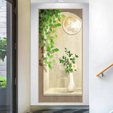 Living room entrance green plant waterproof wall stickers decorative paintings