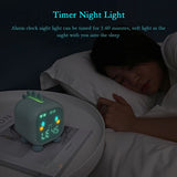 Kids Digital Alarm Clock Night Lights Sleep Trainier 2 Alarms 6 Ringtones Time Temperature Display Sound Control Snoozing Gifts
