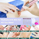 New Nail Drill Manicure Machine Rechargeable Electric Nail Sander With Pause Mode Nails Lathe Gel Cutting Remove Tool