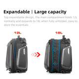 Premium Expandable Rearseat Motorcycle Rear Bag - 12-18L Large Capacity, Universal for Riding with Tools