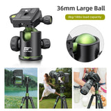 Ballhead Panoramic Camera Ball 1/4In QR Plate Double Bubble Level Head for Tripod Monopod Slider Payload 8kg