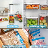1set Electric Mason Jar Vacuum Sealer Kit -Handheld Food Vacuum Saver Can Sealer Jar Seal Pump Kit For Food Storage