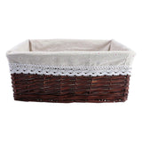 Wicker Basket Kitchen Sorting Basket Washing Clothes Storage Basket for Storage Use Daisy Style 40*30*16cm (Brown)
