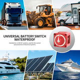 DaierTek Boat Disconnect Waterproof 12V 48V Battery Shut Off ON/Off 300A Heavy Duty Kill Switch for Marine