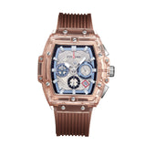 PINTIME Sport Watch Top Brand Fashion Choronograph Quartz Watches For Men Fashon Silicone Strap Mens Wristwatch With Date
