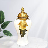 Ceramic Ginger Jar with Lids - Storage Ornament and Decorative Gift for Friends & Family