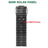 600W/300W Flexible Solar Panel Kit with 12V Battery Charger - Monocrystalline Cell Solar System for Outdoor Camping, Yacht, Car, RV, Boat
