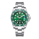 PINTIME Men's Watches Automatic Mechanical Wristwatches Waterproof 30m Luxury Stainless Steel Material Calendar Luminous Relogio