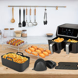 1set, Air Fryer Accessories Set, Oven Accessories, Air Fryer Tools/Rack For Most Dual Basket Air Fryer Models For 7.6-9.6L