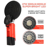 27W 6000LM LED Work Light Flashlight Portable Outdoor Camping Electric Torch Spotlight for Milwaukee 10.8V-12V Li-ion Battery