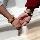 Natural Agate Tibetan Bone Couple Bracelet