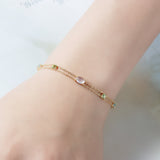 Jewelry Natural Crystal Double Layer Bracelet
