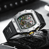 GUANQIN 44M Mechanical Automatic Winding Watch 361L Stainless Steel Mens Watch Business Week Day Month Display Relogio Masculino