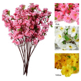 10Pcs Flowers Blossom Bouquets Faux Peach Fake Plants For Decor