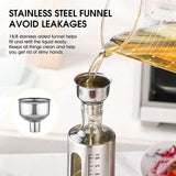 4 Pack Bottle, 500Ml Olive Vinegar Bottle Set, Stainless Steel Glass Oil Dispenser With 1Pcs Funnel
