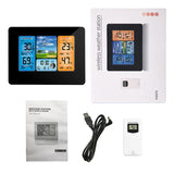 Wireless Station with Atomic Clock and USB - 197FT (60M) Temperature Humidity Meter, HD Weather Thermometer