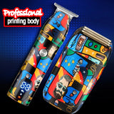 RESUXI 969 Barber Graffiti Clipper Electric Shaver Rechargeable Cordless Hair Cutting hine Beard Trimmer