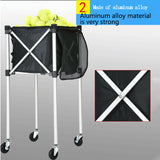 Folding Frame Big Capacity Aluminum Alloy Cart - Mobile Portable Trainer. Pick Up Tennis Ball Packing Basket