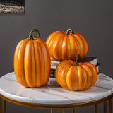 Halloween Simulation Pumpkin Model Artificial Craft Fall Decor Lightweight Small Carved Resin Pumpkins For Desktop
