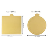 200 Piece Golden Mousse Mat Base Boards Paper Board Shape Dessert Tray Cake Decoration Tools