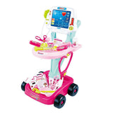 Multi-Functional Doctor Cart Set with Hammer Glasses and Thermometer for Kids