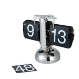 Small Scale Table Over Stainless Steel Flip Internal Gear Operated Quartz Clock with AutoPager, Chrome