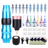 hine Set Complete Mini Rocket Rotary Pen Suit Cartridge Needles Wireless Tattoo Power Supply Professional Makeup Kit