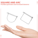 10 Pieces Shaft Locking Safety Coupler Pin 1/4 Inch Diameter in 2 Shapes of Square and Arch (Sier)