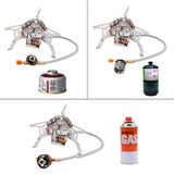 5800W Windproof Camp Camping Tea Stove with Fuel Canister Adapter Piezo Ignition Carry Case for Backpacking Hiking