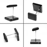 Black Marble Base Sier Color Metal Rod Belt Watch Display Props Bracelet Jewelry Placement Stand