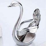 Stainless Steel Swan Fashion Fruit Fork Coffee Spoon Storage Household Kitchen Tableware Rack