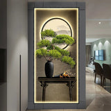 Living room entrance green plant waterproof wall stickers decorative paintings