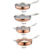 Stainless Steel Round Frying/Sauté Pan with Lid - For Kitchen Use