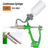 2Ml 5Ml Automatic Animal Continuous Metal Syringe Veterinary Equipment with Bottles Vaccination Double Vaccine Bottle New