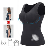 2PCS Shaper Slim Up Lift Plus Size Bra Tank Top Women Body Shaper Removable Shaper Underwear Slimming Vest Corset Shapewear