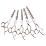 2Pcs 5.5" 6" 6.5" 7.0" 7.5" Hairdressing Scissors Cutting Shears Hair Thinning Pet Cat Dog Grooming Scissors 440C Barbers C1006